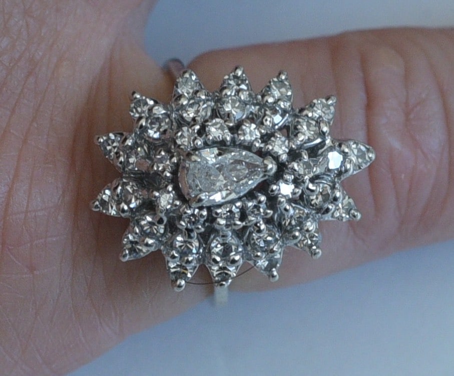 14k Gold Diamond Cluster Ring (1 of 2)