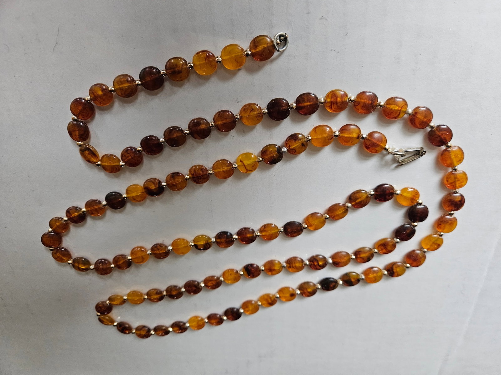 Amber Beaded Necklace, 42" long (1 of 1)