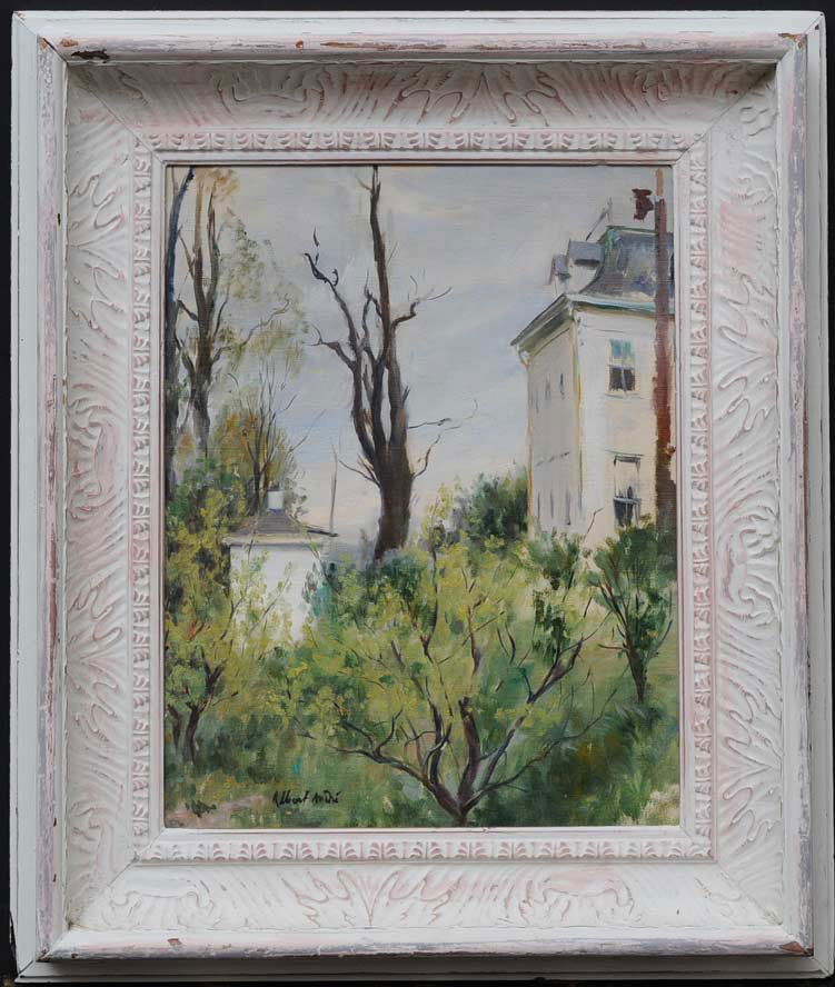Albert Andre: View from a Courtyard 17" x 13" oil on canvas laid to masonite signed lower left estimate 3000/5000