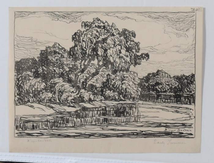 Birger Sandzen: Early Summer 7" x 10" lithograph signed lower right estimate 250/350 SHIPPING INFORMATION Shipping available within the Continental USA (excludes insurance) $30. International shippers are responsible