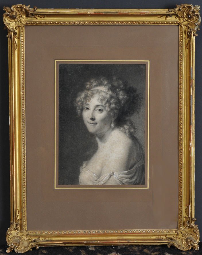 French School: Countess de Noailles (Lafayette) 12" x 8 1/4" (sight), pencil on paper unsigned 18th century estimate 500/750 SHIPPING DETAILS: Continental USA (excludes insurance) $75. International buyers are respo