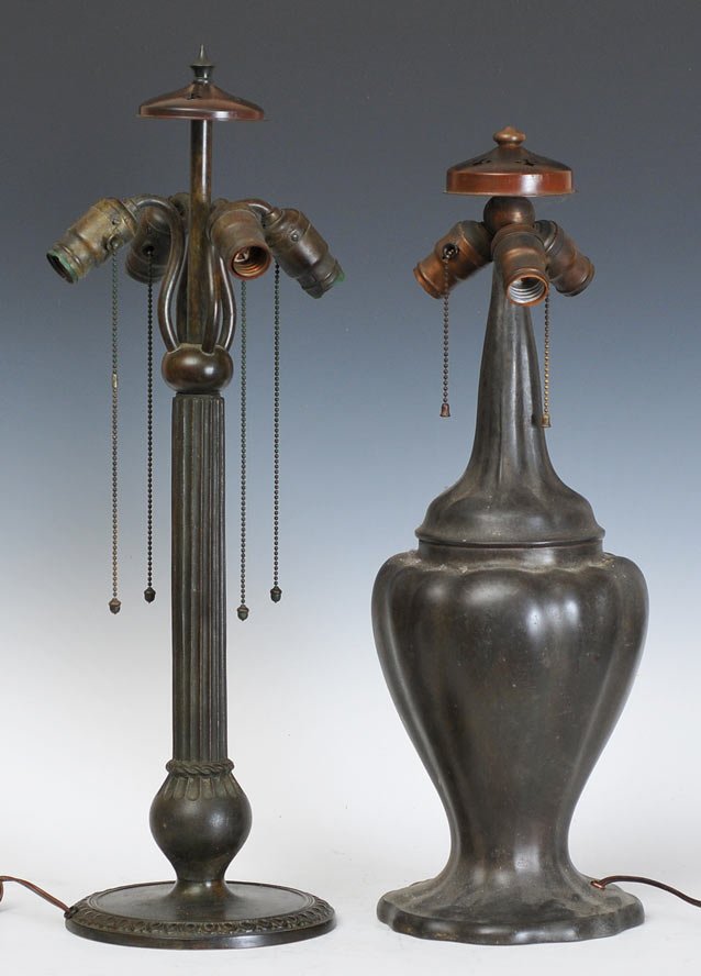 Pair of Handel Table Lamp Bases: largest 25 1/2" high estimate 500/750 SHIPPING DETAILS: Buyer is responsible for arranging 3rd party shipping.