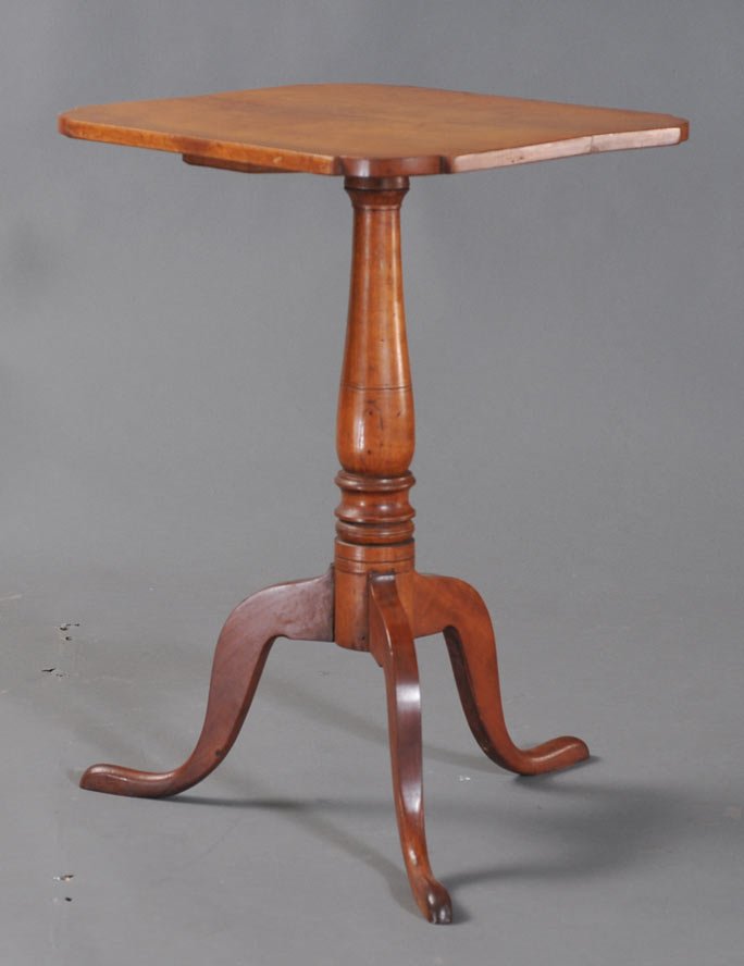 Cherry Candle Stand: with turret corners 19" x 17" x 26" estimate 200/300