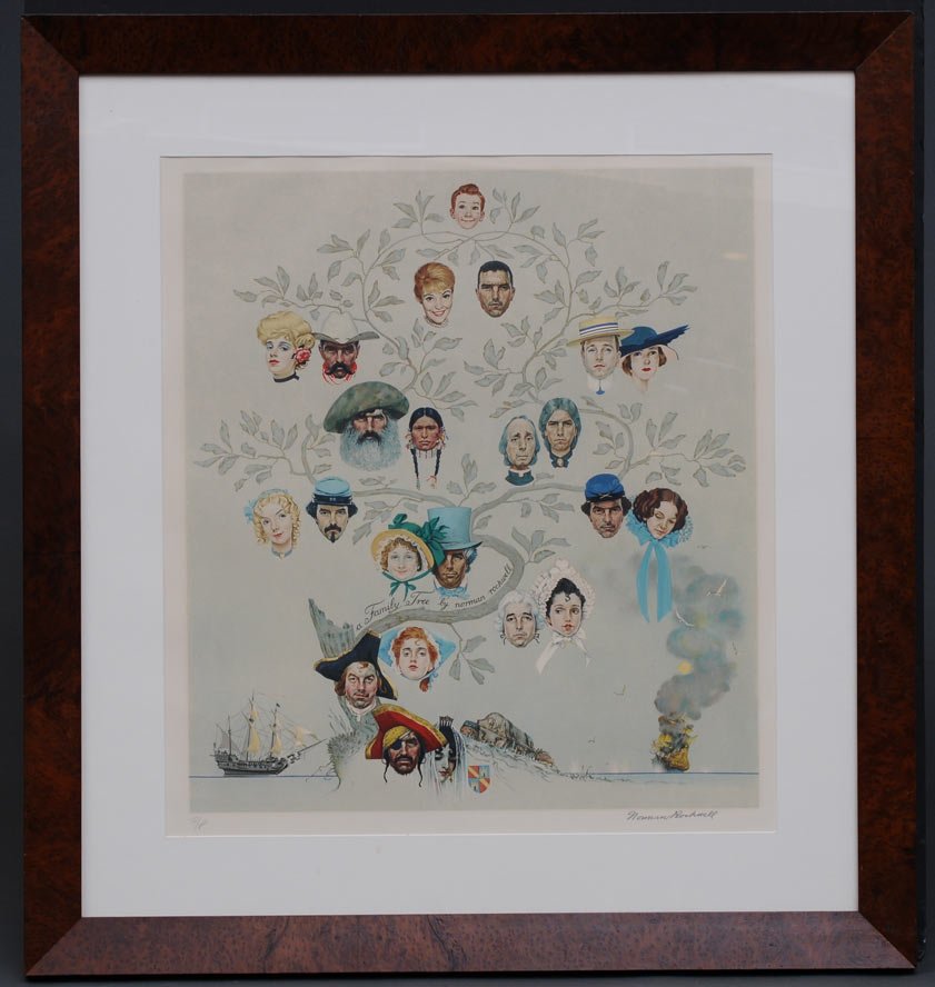 Norman Rockwell: The Family Tree 25 1/2" x 22 5/8" lithograph pencil signed lower right marked artist proof estimate 500/750