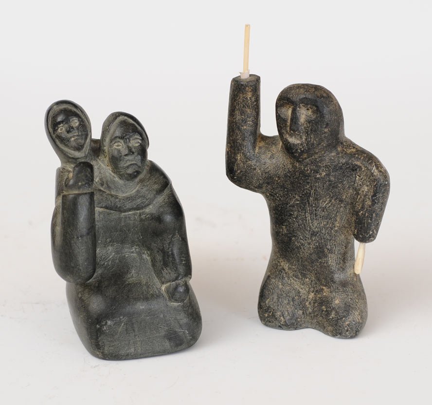 Pair of Inuit Soap Stone Figures: the largest 5 1/2" high 20th century estimate 100/200