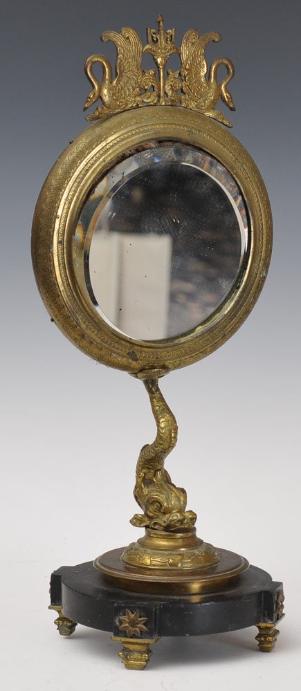 Empire Revival Dresser Mirror: 19" high circa 1900 estimate 300/500 Shipping available within the Continental USA (excludes insurance) $45. International buyers are responsible for arranging 3rd party shipping.