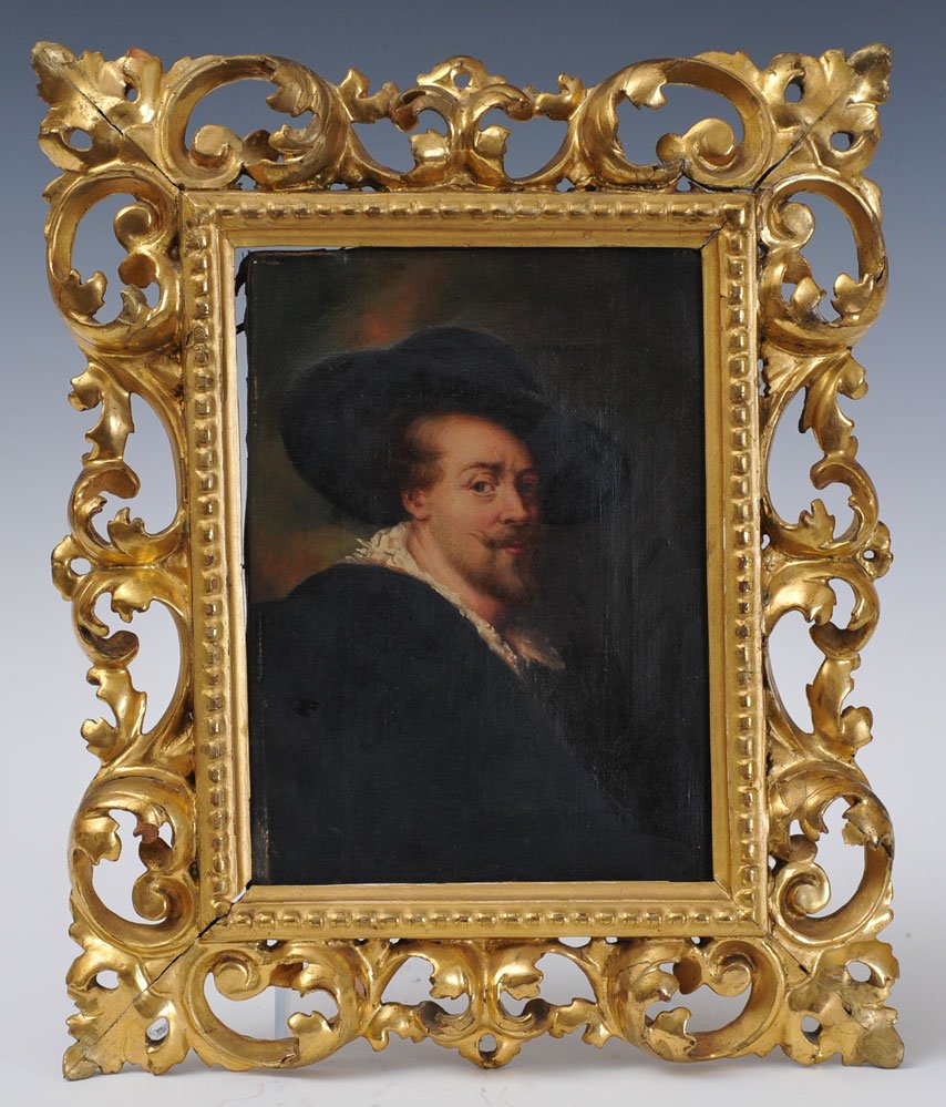 Continental School: after Peter Paul Rubens Self Portrait 9 1/2" x 7" oil on canvas unsigned estimate 300/500 Shipping available within the Continental USA (excludes insurance) $40. International buyers are responsible f