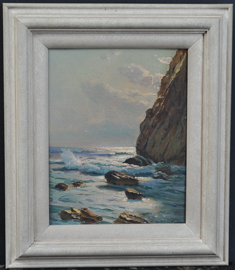 Constantin Westchiloff: Sunset Cove 14" x 11" oil on board signed lower right, estimate 2500/3500