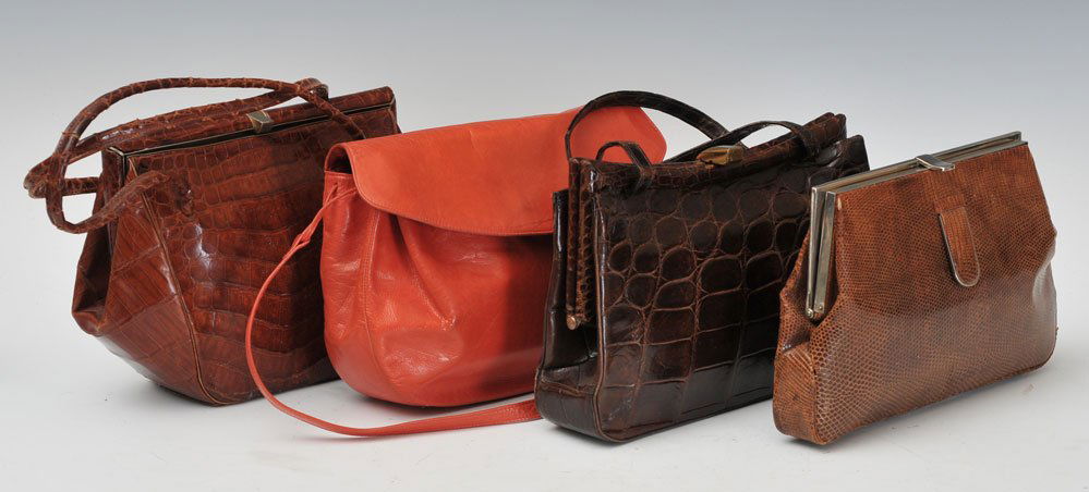 Four Purses: including Charles Jourdan, Paris and two alligator, estimate 300/500