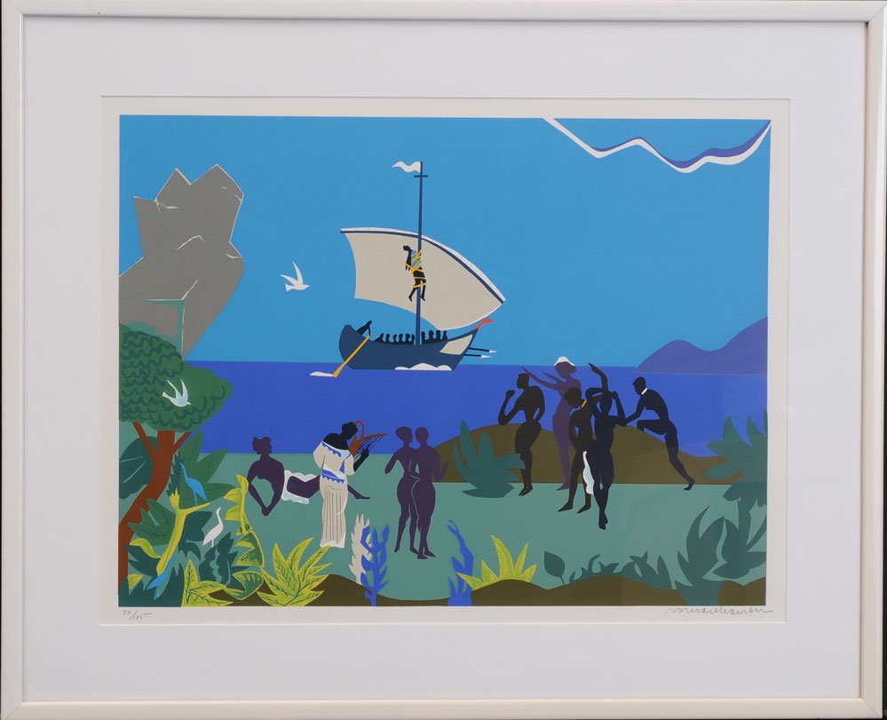 Romare Bearden: Siren's Song, 1979 18" x 24" screenprint pencil signed, from a numbered edition of 125 estimate 750/1000