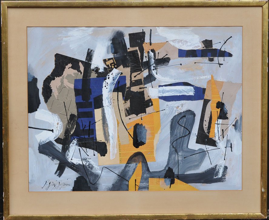 Byron Browne: Nocturne 19 1/2" x 25 3/4" mixed media signed and dated 1959 lower left estimate 1200/1800