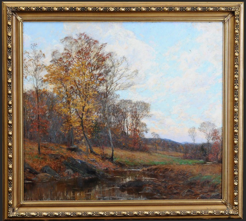 William Merritt Post: Autumn in Connecticut 34 1/2" x 38 1/2" oil on canvas signed lower right estimate 3000/5000
