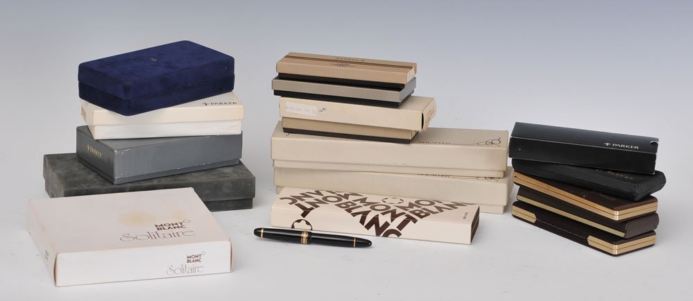 Collection of 18 Fountain Pens: Mont Blanc (3), Parker (12) Sheaffer (2) and Waterman (1) estimate 1000/1500