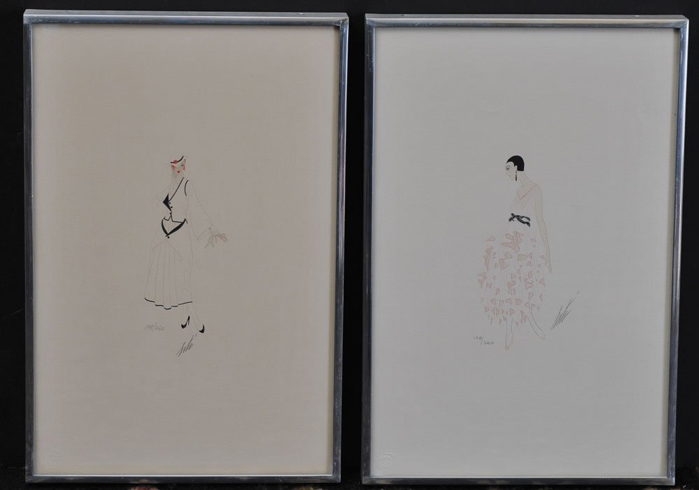 Erte: A Pair of Lithographs "Rene" and "Nicole" each 10 3/4" x 16 3/8" (sheet) from an edition of 260 both pencil signed Erte