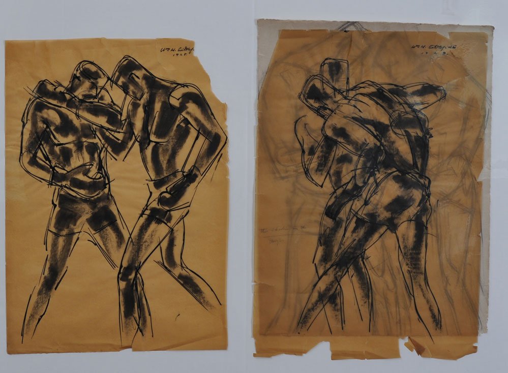 William Littlefield: group of 5 sketches mostly boxers largest 18" x 13" 3 of 5 signed the estate of Frederick Maddox/ Lincoln William Littlefield
