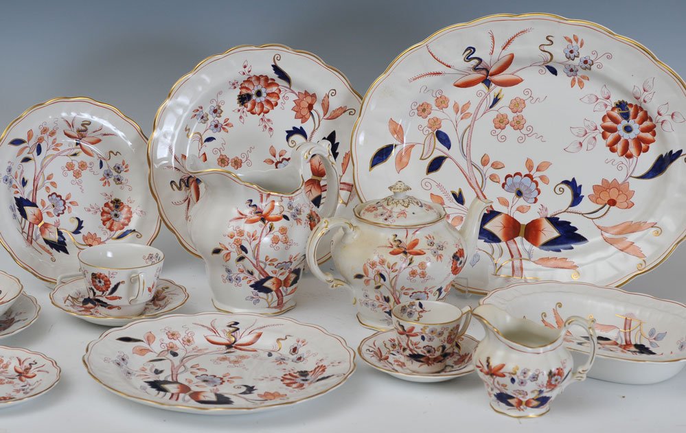 Booths Dinner Service: Fresian pattern 160 pieces including 16" platter circa 1910 Booths Dinner Service