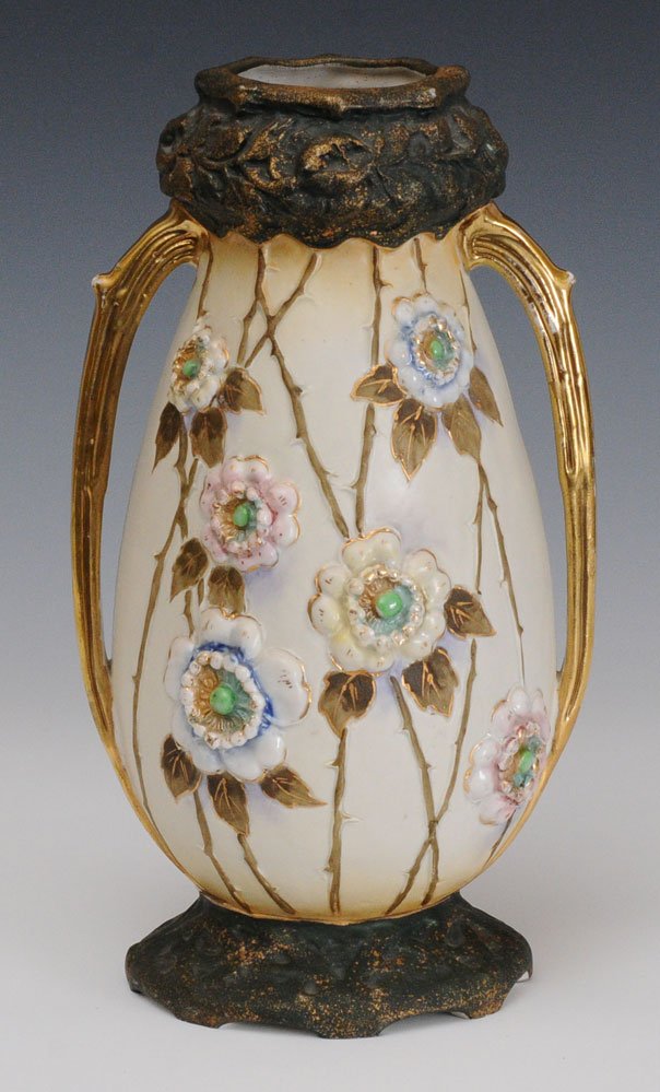 Amphora Art Nouveau Pottery Vase: 11 1/2" high circa 1900