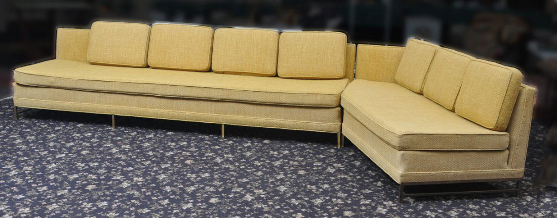 Paul McCobb Sectional Sofa: consisting of two sections 9' and 6' 5" circa 1960