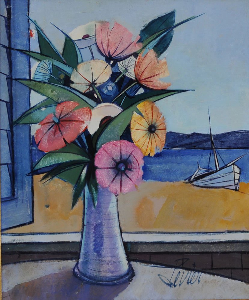 Charles Levier: Printemps 24" x 20" oil on canvas signed lower right and verso