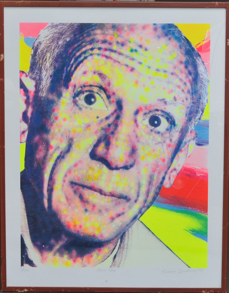 Richard Bernstein: Picasso Pixels 54" x 42" lithograph pencil signed lower right, dated '98 from an edition of 200