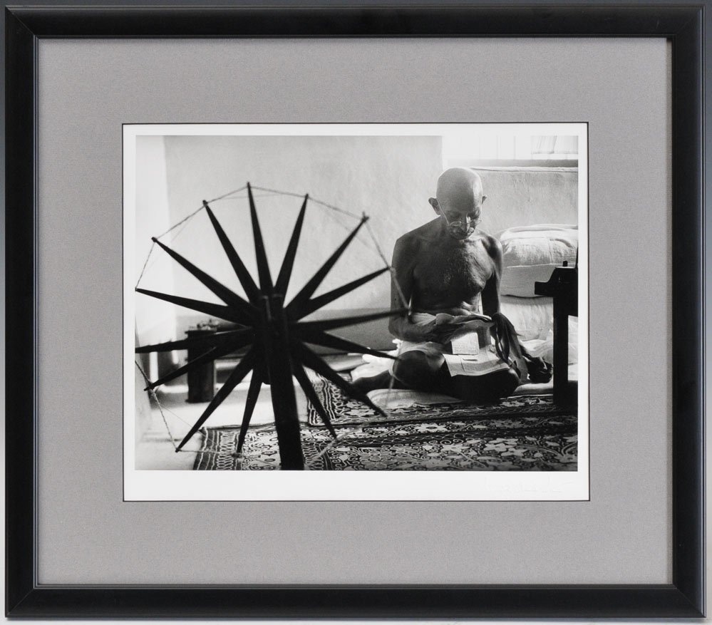 Margaret Bourke-White: Gandhi, India 1946 by Time-Life Photo Lab 1996 from an edition of 50 + 10 9" x 12" on an 11" x 14" sheet signed lower right with embossed facsimile signature