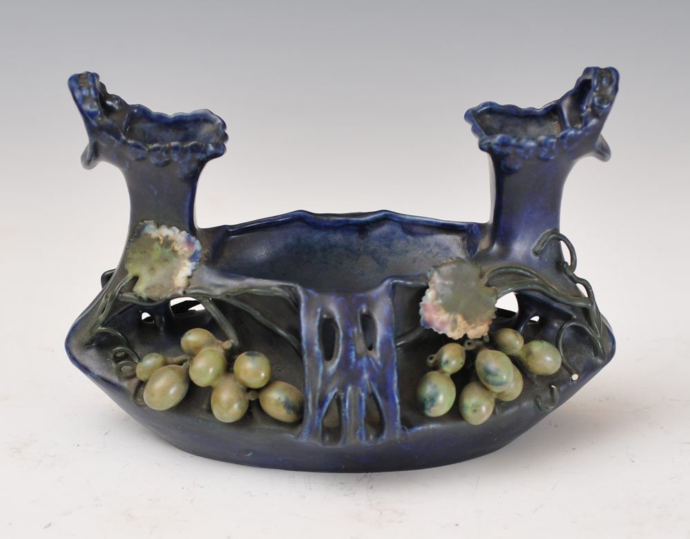 Amphora Vase: with grape decoration 6 1/4" high, 9" diameter stamped "3584/58 Amphora"