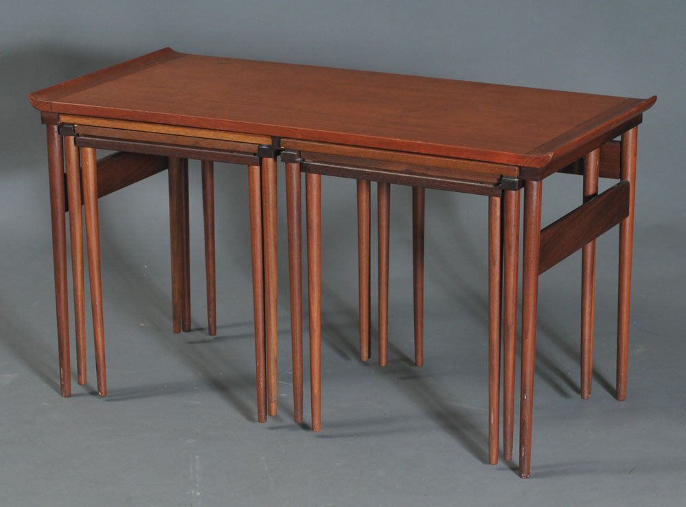 Set of Selig Double Nested Tables: 34" x 15 3/4", 19" high circa 1960