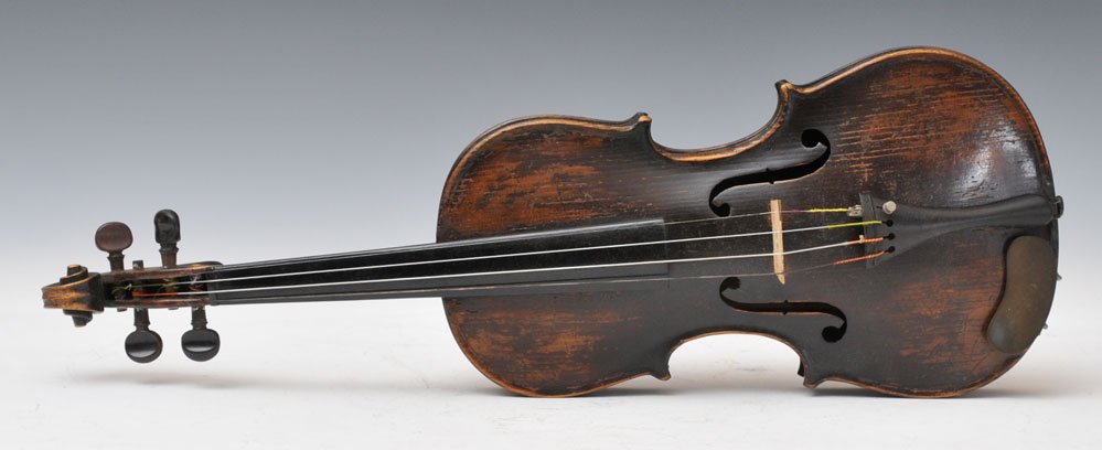 Violin: Labeled Giovanni Paolo Maggini 14" body, 23 3/8" overall
