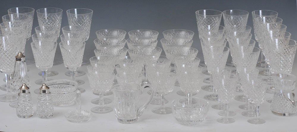 Collection of Waterford Stemware: and misc small tableware 61 pieces