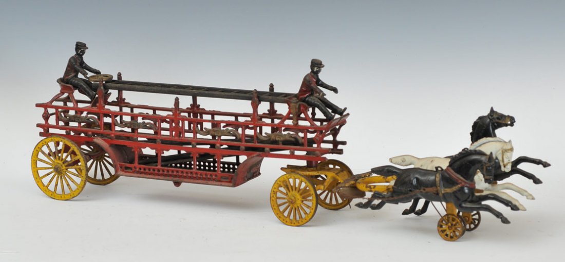 Kenron Horse Drawn Ladder Truck: 31" long