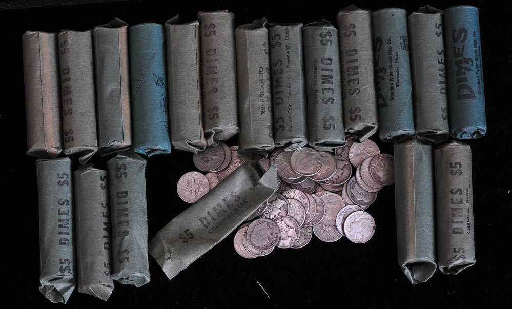 (19) Rolls of Silver Dimes: $95 face value, 950 coins SHIPPING: Shipping available within the Continental USA (excludes insurance) $30. International buyers are responsible for arranging 3rd party shipping. Also see 3rd party sh