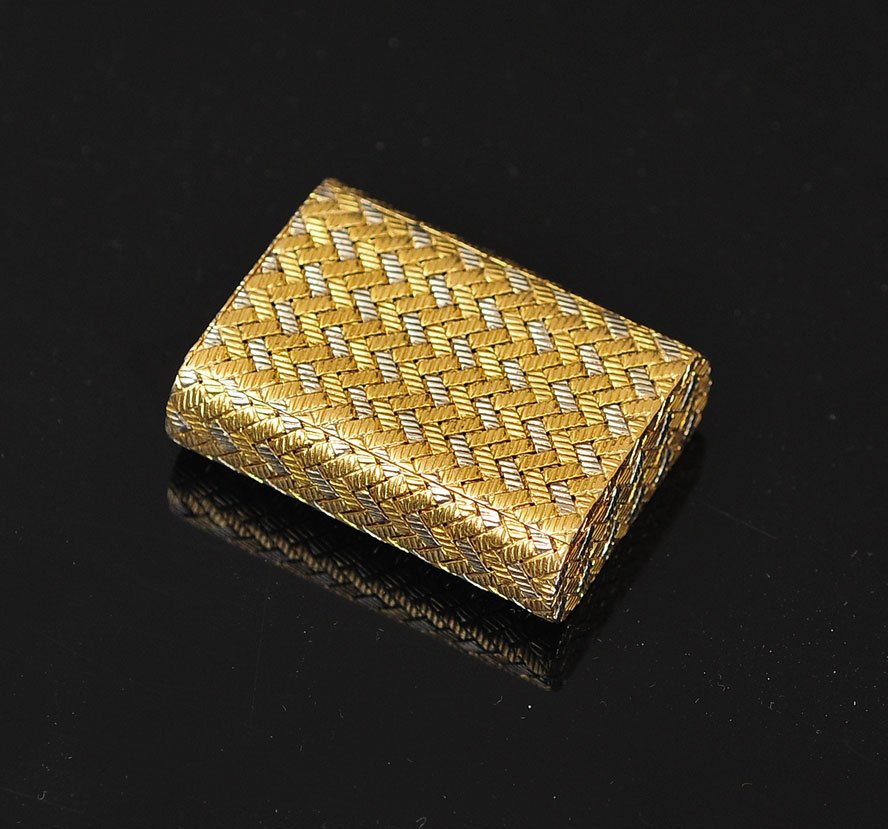 Italian 18k Gold Two Tone Pill Box (1 of 2)