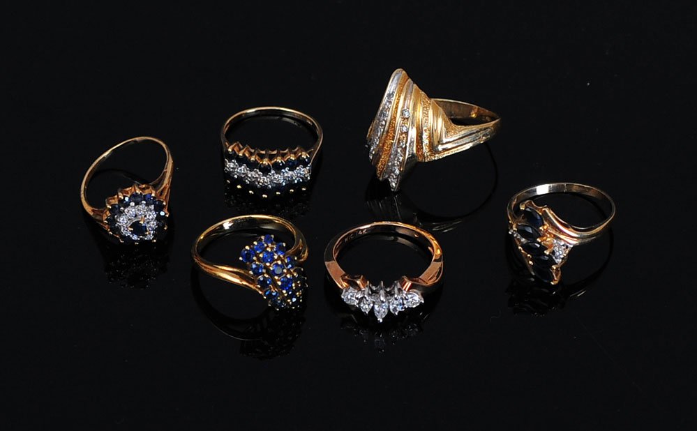 Set of Six 14k Gold Rings (1 of 1)