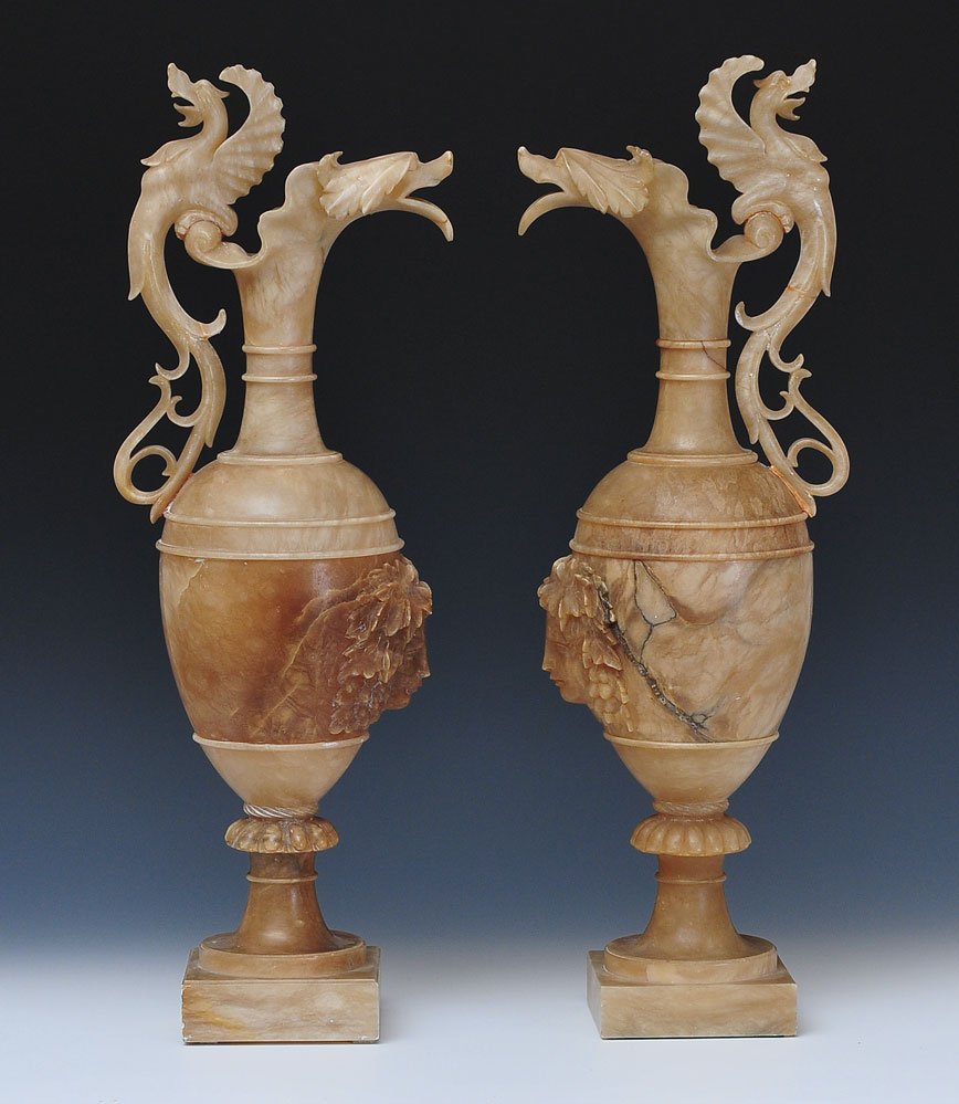 Pair of Italian Alabaster Ewers (1 of 3)