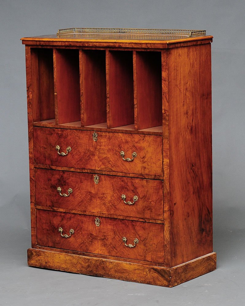 George III Burl Walnut Library Cabinet (1 of 3)