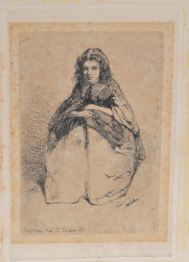 James McNeill Whistler: Seated Girl 6 3/8" x 4 1/4" etching sheet 8" x 5 1/8" SHIPPING: Shipping available within the Continental USA (excludes insurance) $30. International buyers are responsible for arranging 3rd party shi