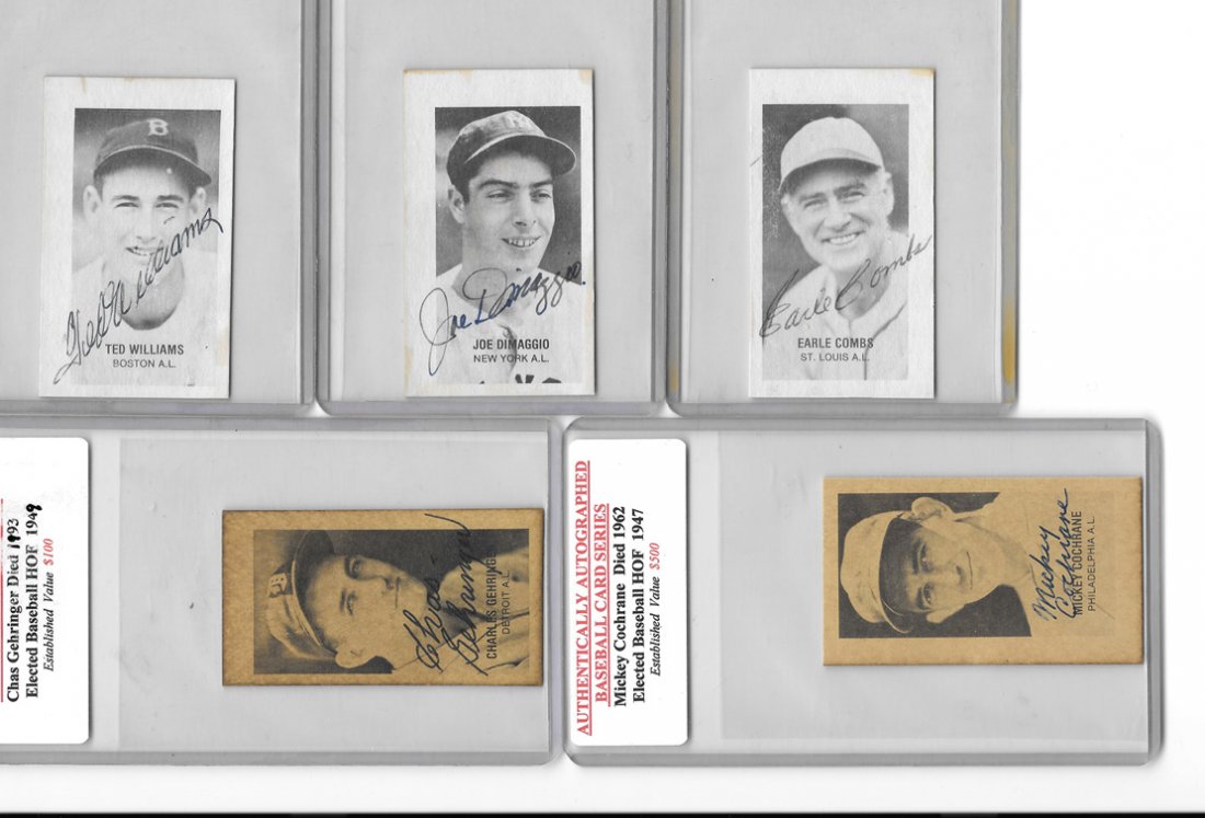 Group of (5) signed Baseball Cards (1 of 3)