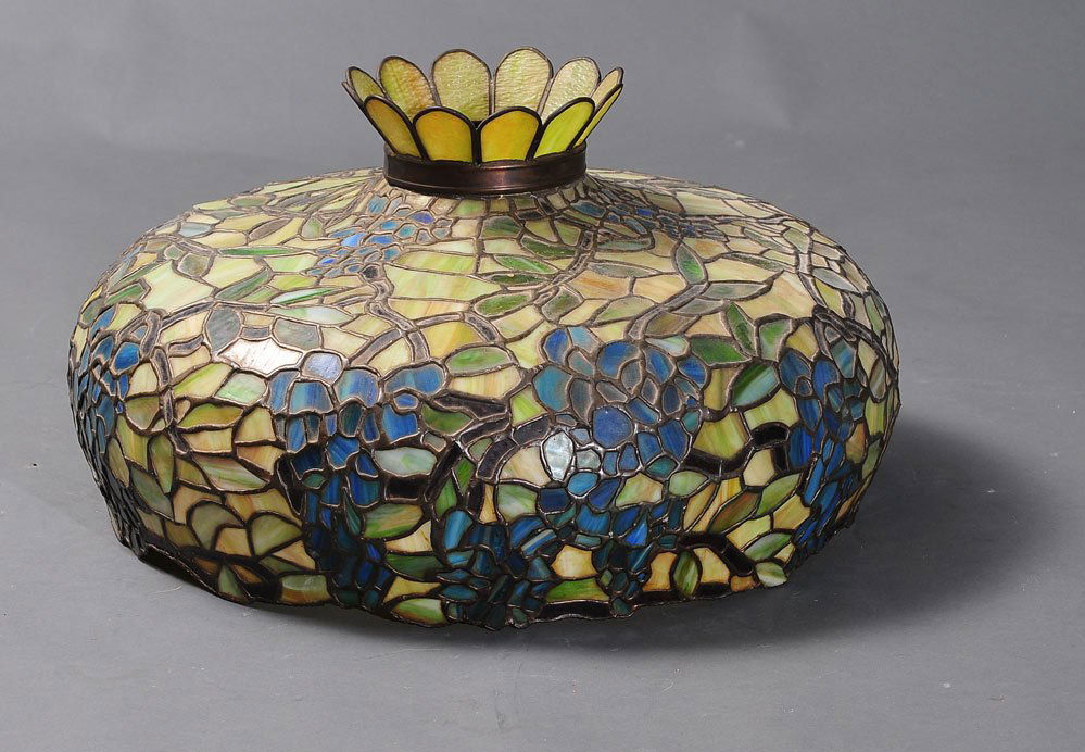 Leaded Glass Hanging Light Fixture (1 of 1)