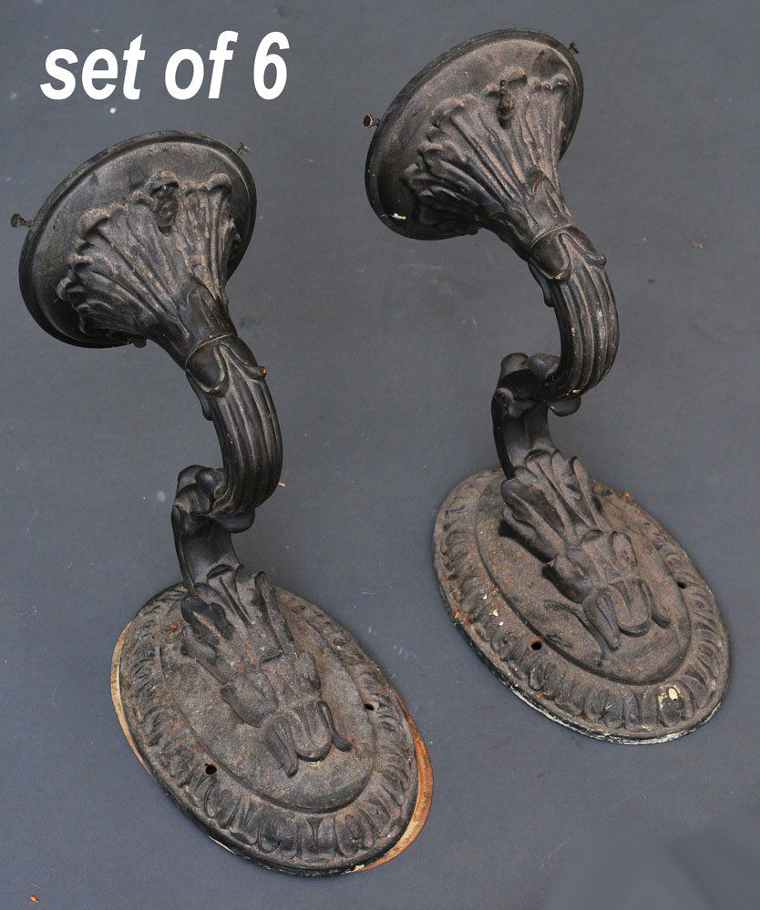 Set of Six Matching Bronze Sconces (1 of 4)