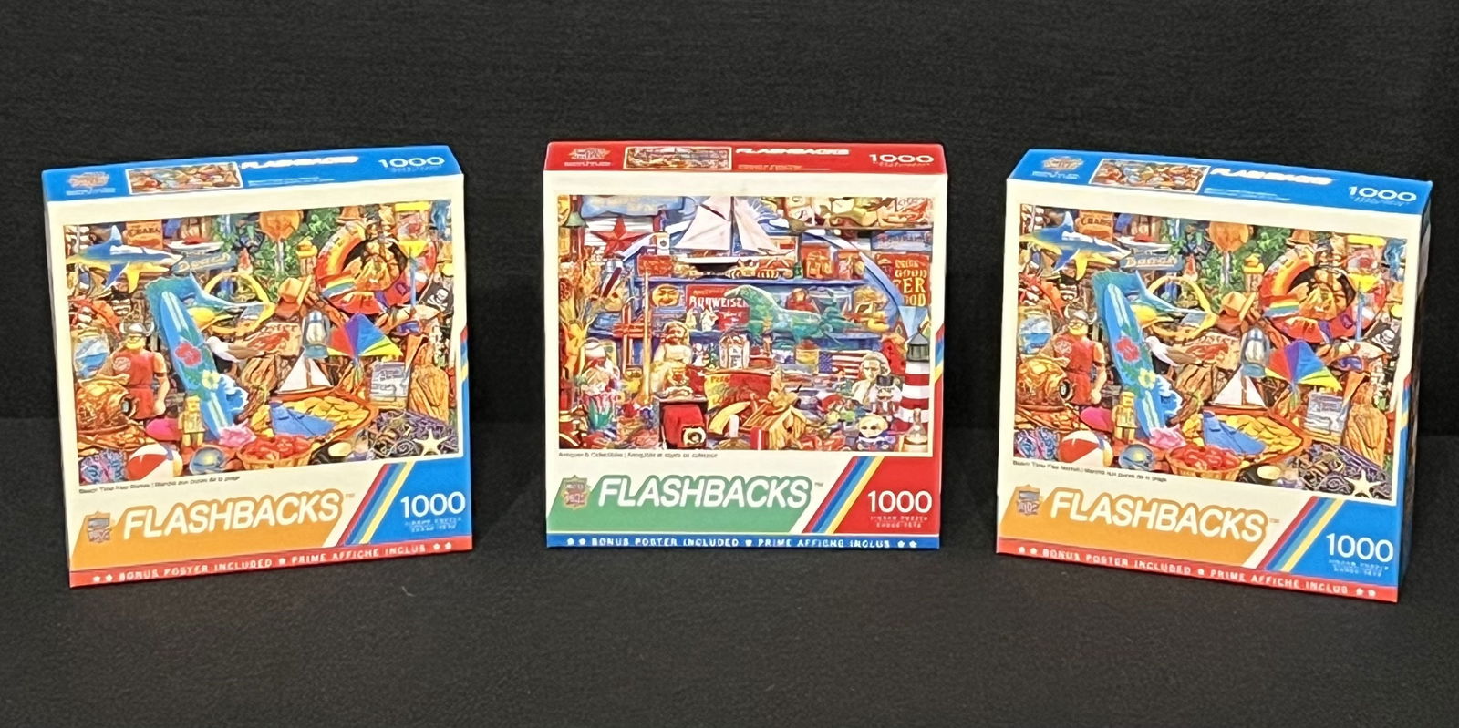 Antiques & Collectibles and Two Beach Time Flea Market 1000 Piece Puzzles & Posters (1 of 3)