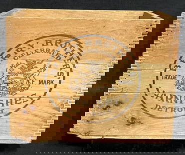 Vintage Tongue and Groove Berry Brothers Advertising Wooden Crate: Vintage tongue and groove Berry Brothers advertising wooden crate for "brillant durable unexcelled varnishes" is a nice find. One of the corners is damaged but the graphics are creative and the inside