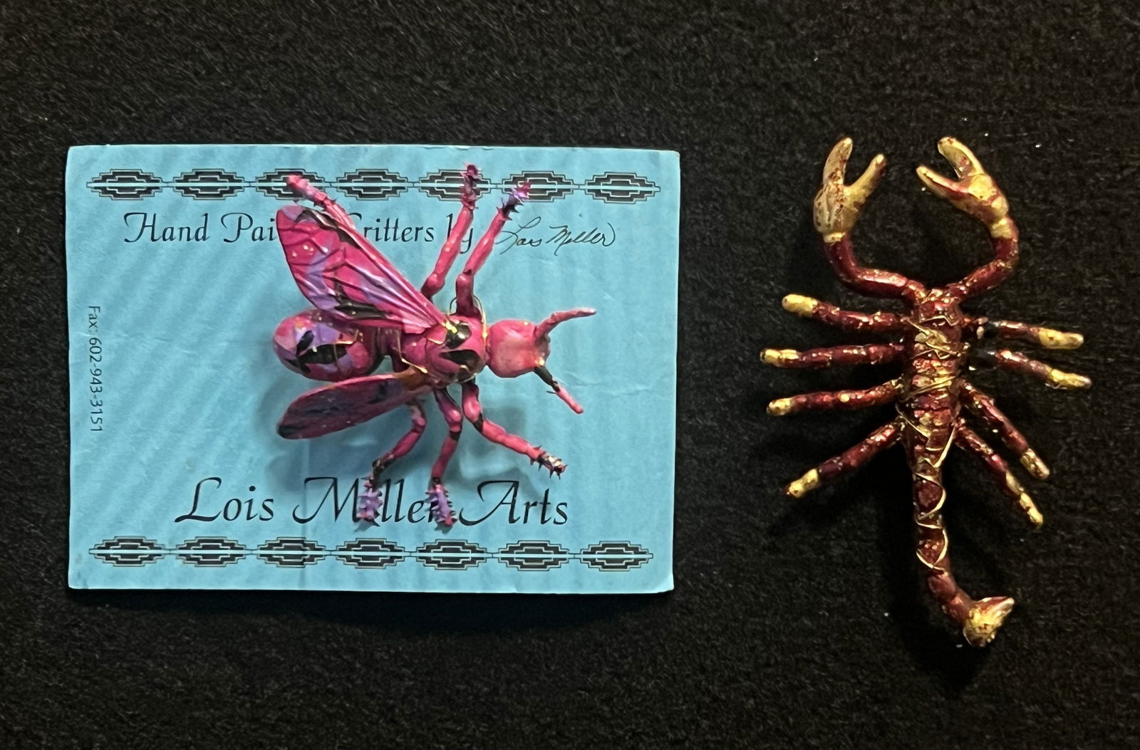 Pair of Creative Critter Pins/Brooches by Artist Lois Miller (1 of 3)