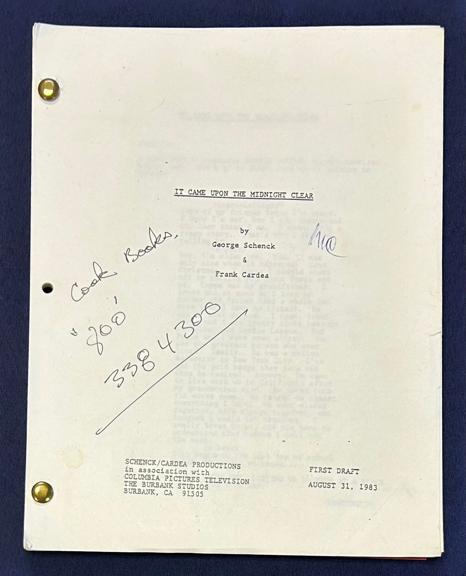 Mickey Rooney's Script: It Came Upon the Midnight Clear Directed by Peter H. Hunt First Draft (1 of 2)