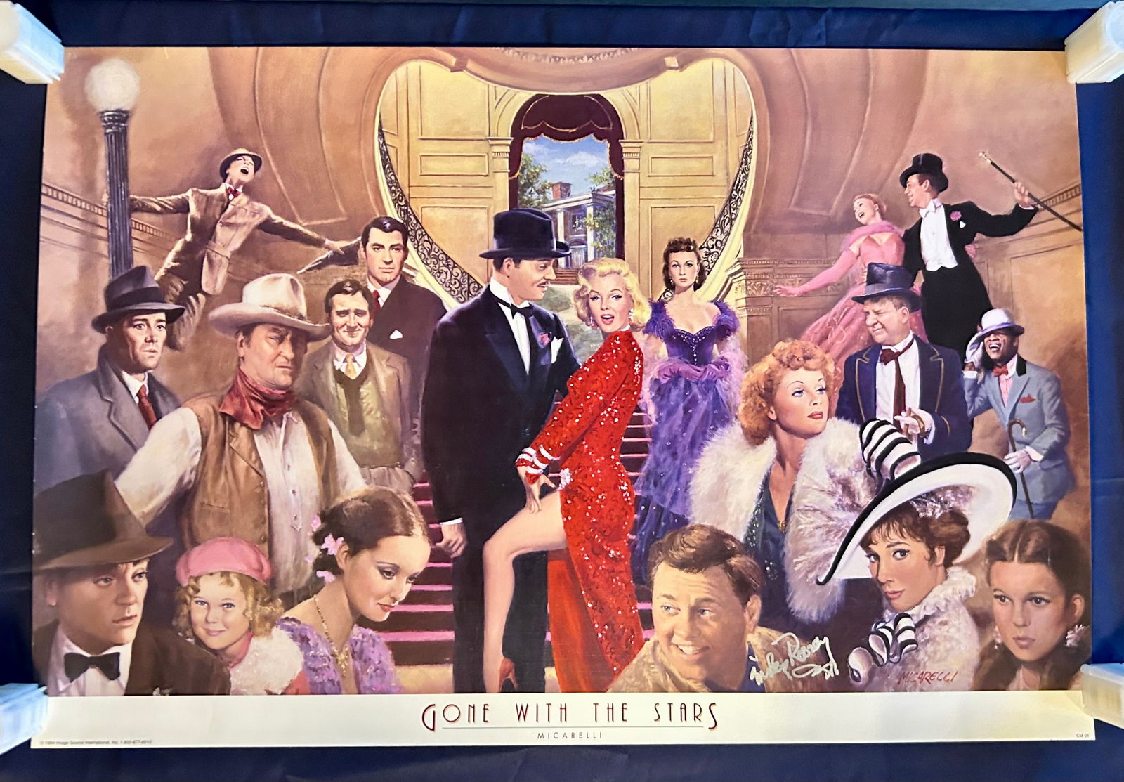 Mickey Rooney Autographed 1994 Micarelli Poster Gone with the Stars (1 of 7)