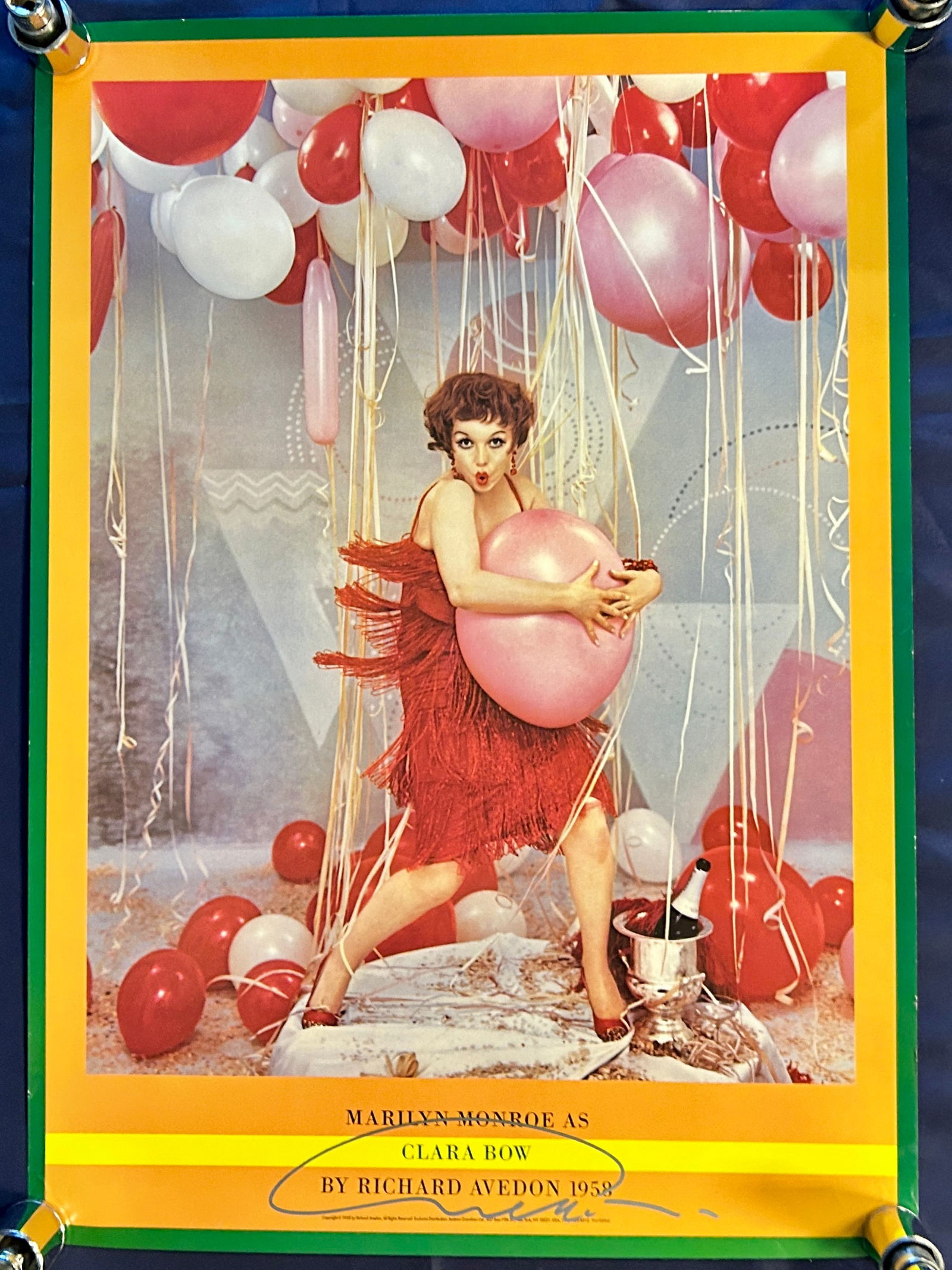 Marilyn Monroe as Clara Bow Poster Autographed by Richard Avedon (1 of 3)