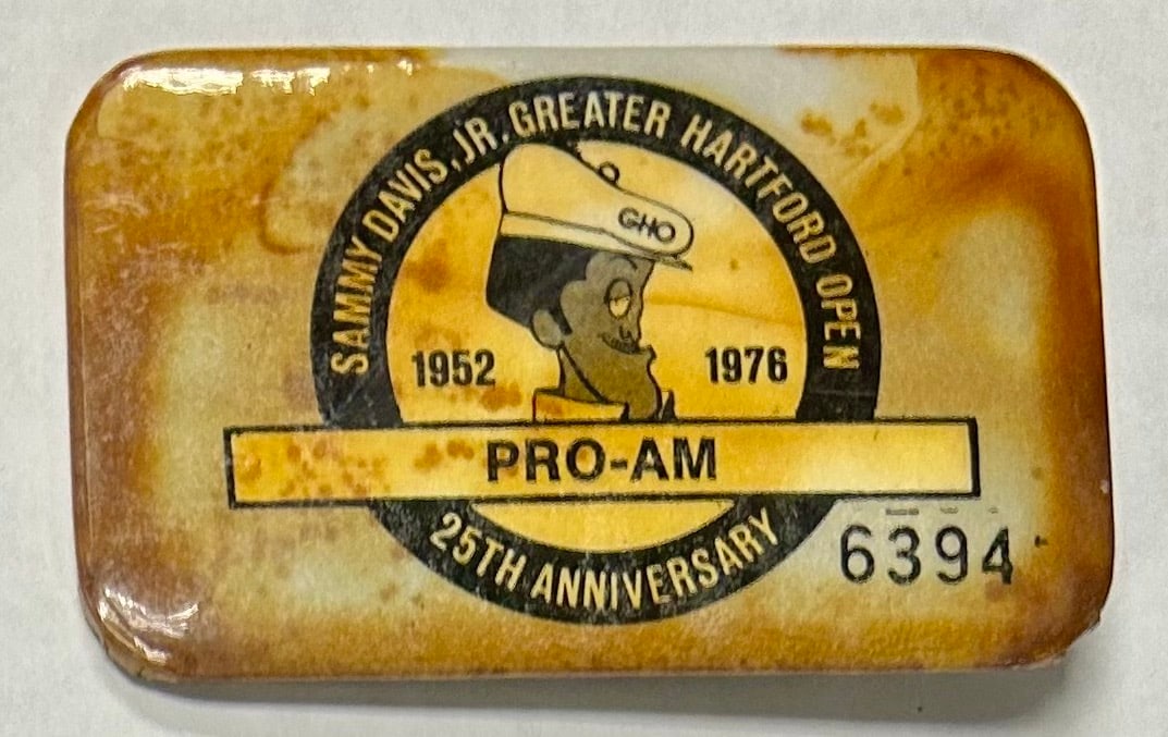1976 Vintage Sammy Davis, Jr. Greater Hartford Open PGA Golf Tour Metal Pinback Badge (1 of 3)