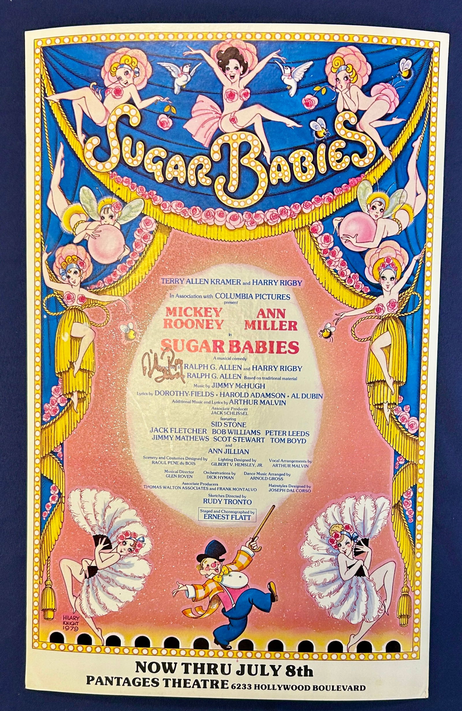 Mickey Rooney Autographed 1979 Sugar Babies Broadway Original 14 in. x 22 in. Window Card Poster (1 of 5)