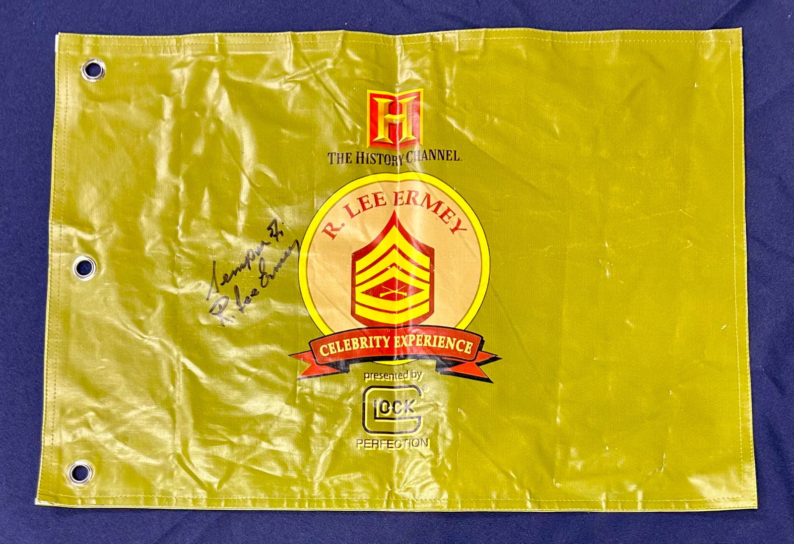 The History Channel Celebrity Experience Flag Autographed by R. Lee Ermey (1 of 3)