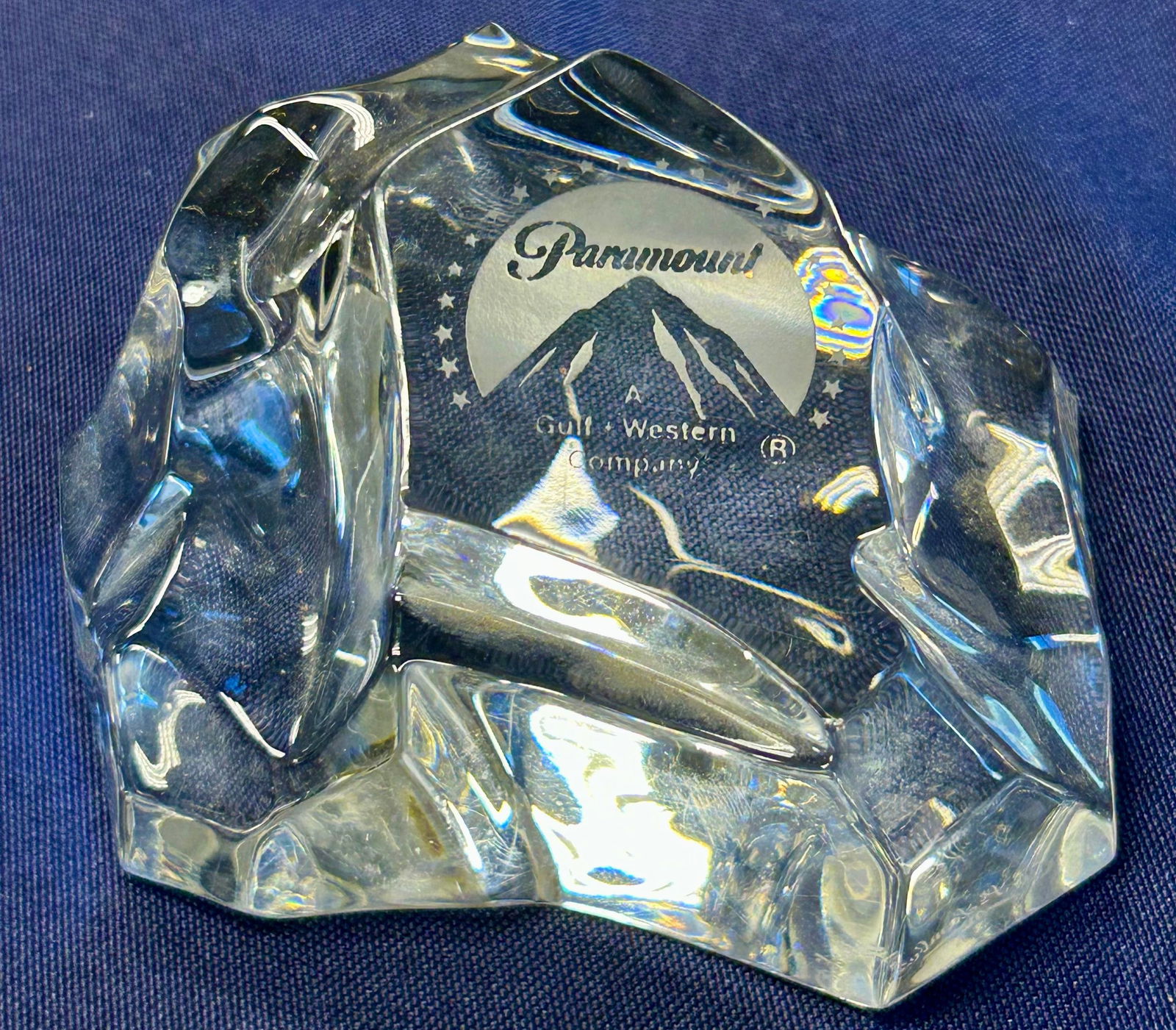 Mickey Rooney's Paramount Pictures Crystal Paper Weight (1 of 2)