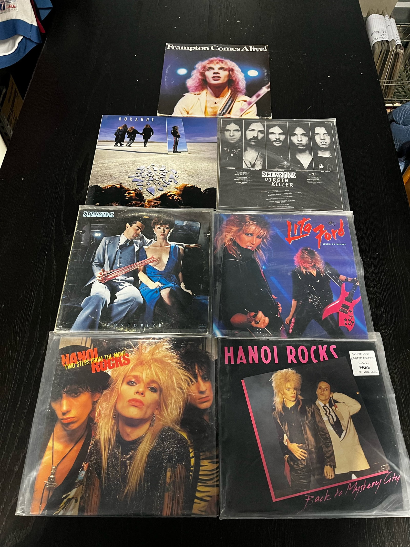 Rock Record Lot Hanoi Rocks Roxanne Scorpions Frampton Comes Alive Lita Ford (1 of 3)